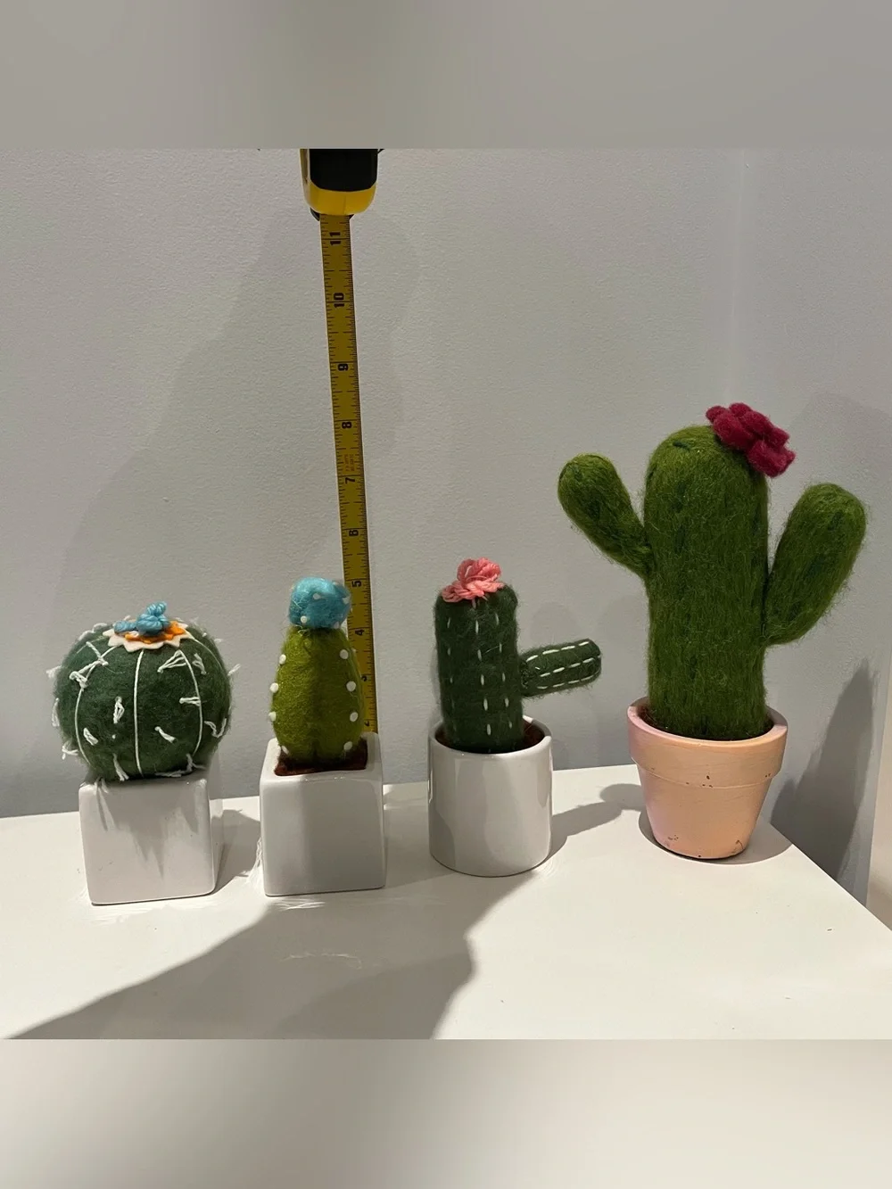 Ashland Felt Potted Cactus Tabletop Decor Green SET OF 4 - Picture 2 of 8